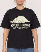 Mockup Boxy Heavyweight Tee Black female close-up 28