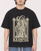 Mockup Boxy Heavyweight Tee Black male close-up 03
