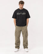 Mockup Boxy Heavyweight Tee Black male full-body 08
