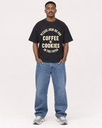 Mockup Boxy Heavyweight Tee Black male full-body 14
