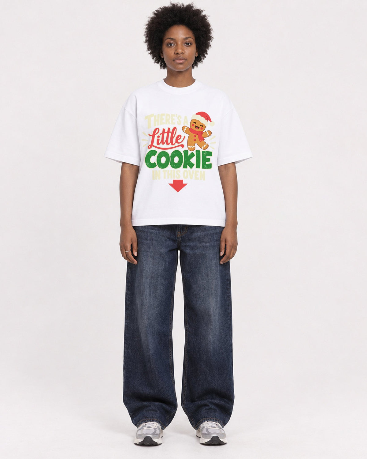 Mockup Boxy Heavyweight Tee White female full-body 14