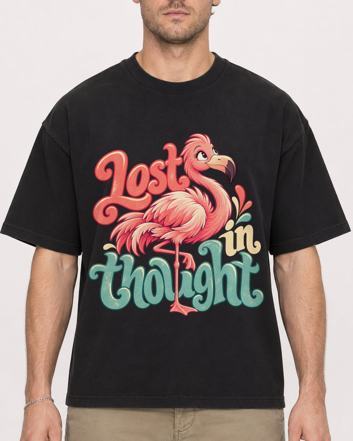 Mockup Boxy Heavyweight Tee Black male close-up 08