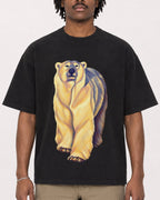 Mockup Boxy Heavyweight Tee Black male close-up 04