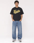 Mockup Boxy Heavyweight Tee Black male full-body 06