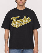 Mockup Boxy Heavyweight Tee Black male close-up 06