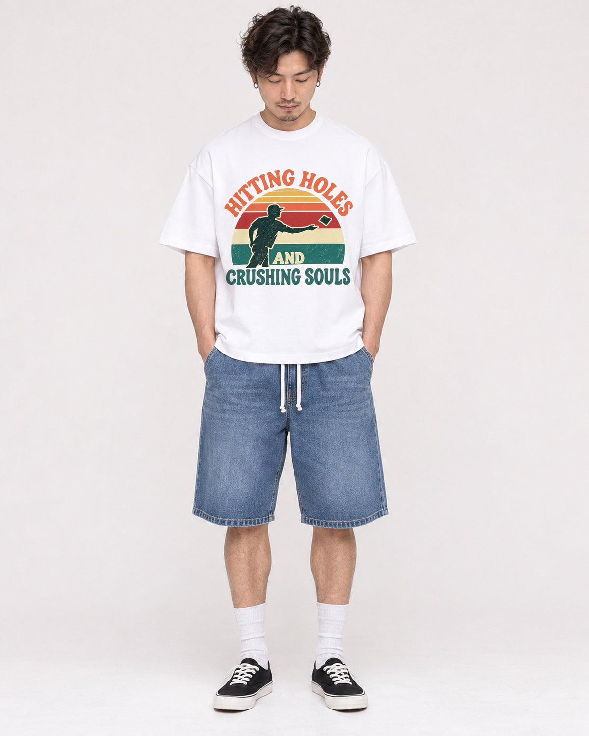 Mockup Boxy Heavyweight Tee White male full-body 03