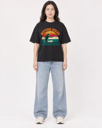 Mockup Boxy Heavyweight Tee Black female full-body 03