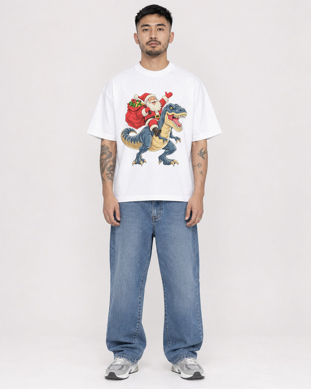 Mockup Boxy Heavyweight Tee White male full-body 12