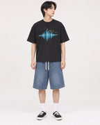 Mockup Boxy Heavyweight Tee Black male full-body 11