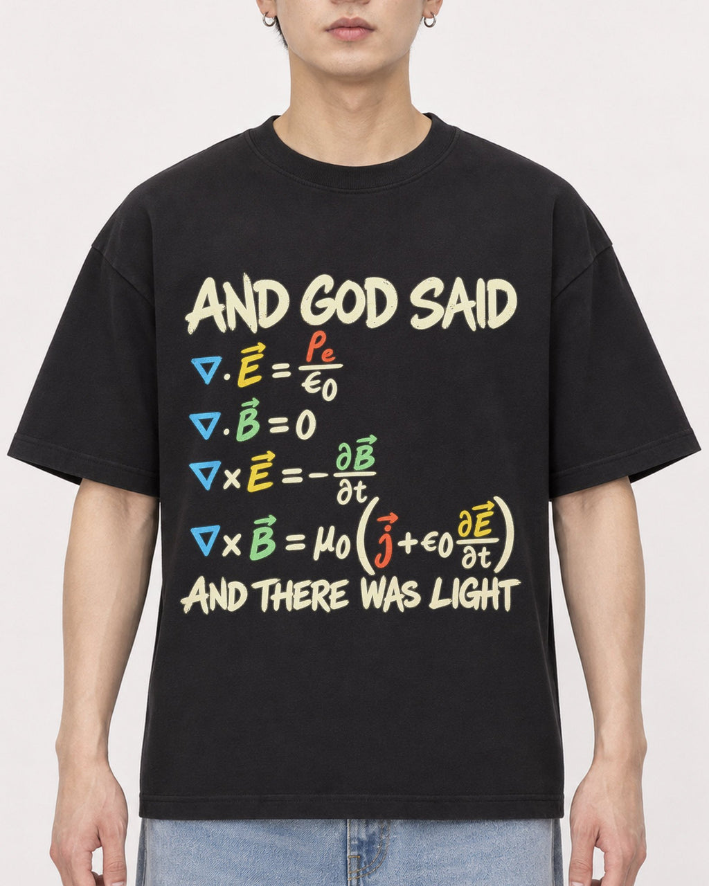 Mockup Boxy Heavyweight Tee Black male close-up 01