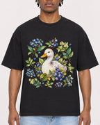 Mockup Boxy Heavyweight Tee Black male close-up 05