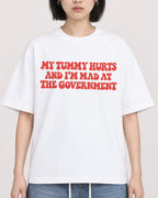 Mockup Boxy Heavyweight Tee White female close-up 11