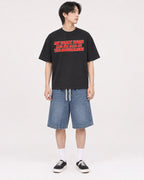 Mockup Boxy Heavyweight Tee Black male full-body 11