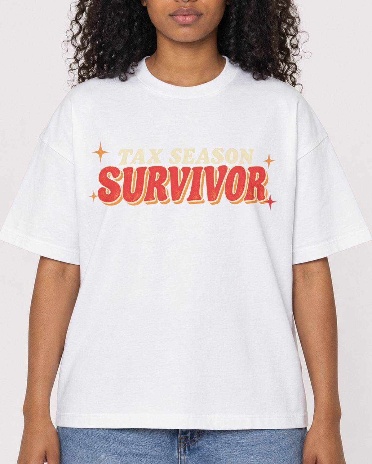 Mockup Boxy Heavyweight Tee White female close-up 05