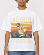 Mockup Boxy Heavyweight Tee White female close-up 35
