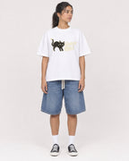 Mockup Boxy Heavyweight Tee White female full-body 16