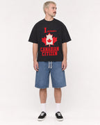 Mockup Boxy Heavyweight Tee Black male full-body 39