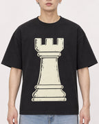 Mockup Boxy Heavyweight Tee Black male close-up 01