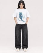 Mockup Boxy Heavyweight Tee White female full-body 13