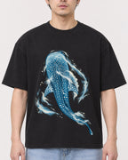 Mockup Boxy Heavyweight Tee Black male close-up 13