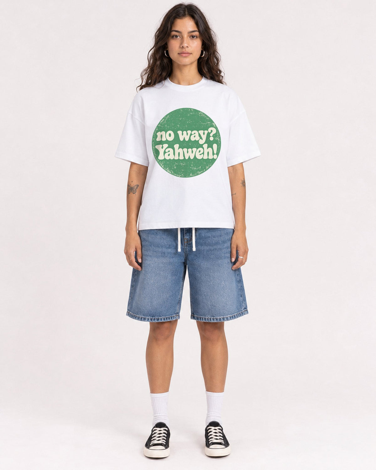 Mockup Boxy Heavyweight Tee White female full-body 06