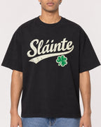 Mockup Boxy Heavyweight Tee Black male close-up 10