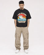Mockup Boxy Heavyweight Tee Black male full-body 12