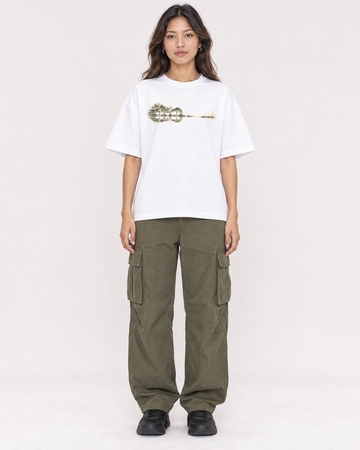 Mockup Boxy Heavyweight Tee White female full-body 02