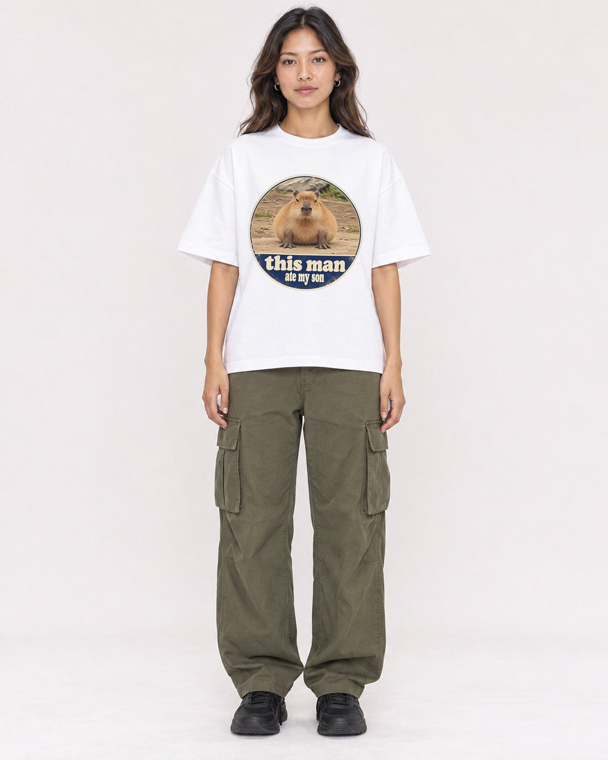 Mockup Boxy Heavyweight Tee White female full-body 02