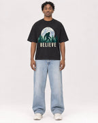 Mockup Boxy Heavyweight Tee Black male full-body 05