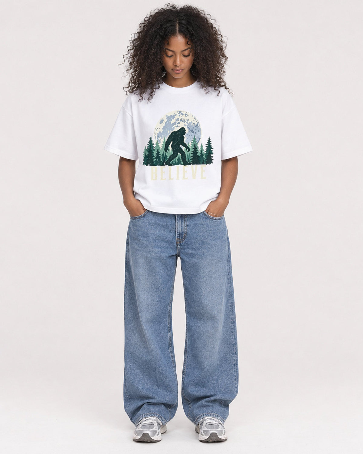 Mockup Boxy Heavyweight Tee White female full-body 05
