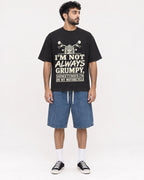 Mockup Boxy Heavyweight Tee Black male full-body 07