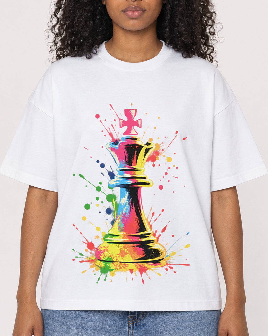 Mockup Boxy Heavyweight Tee White female close-up 05