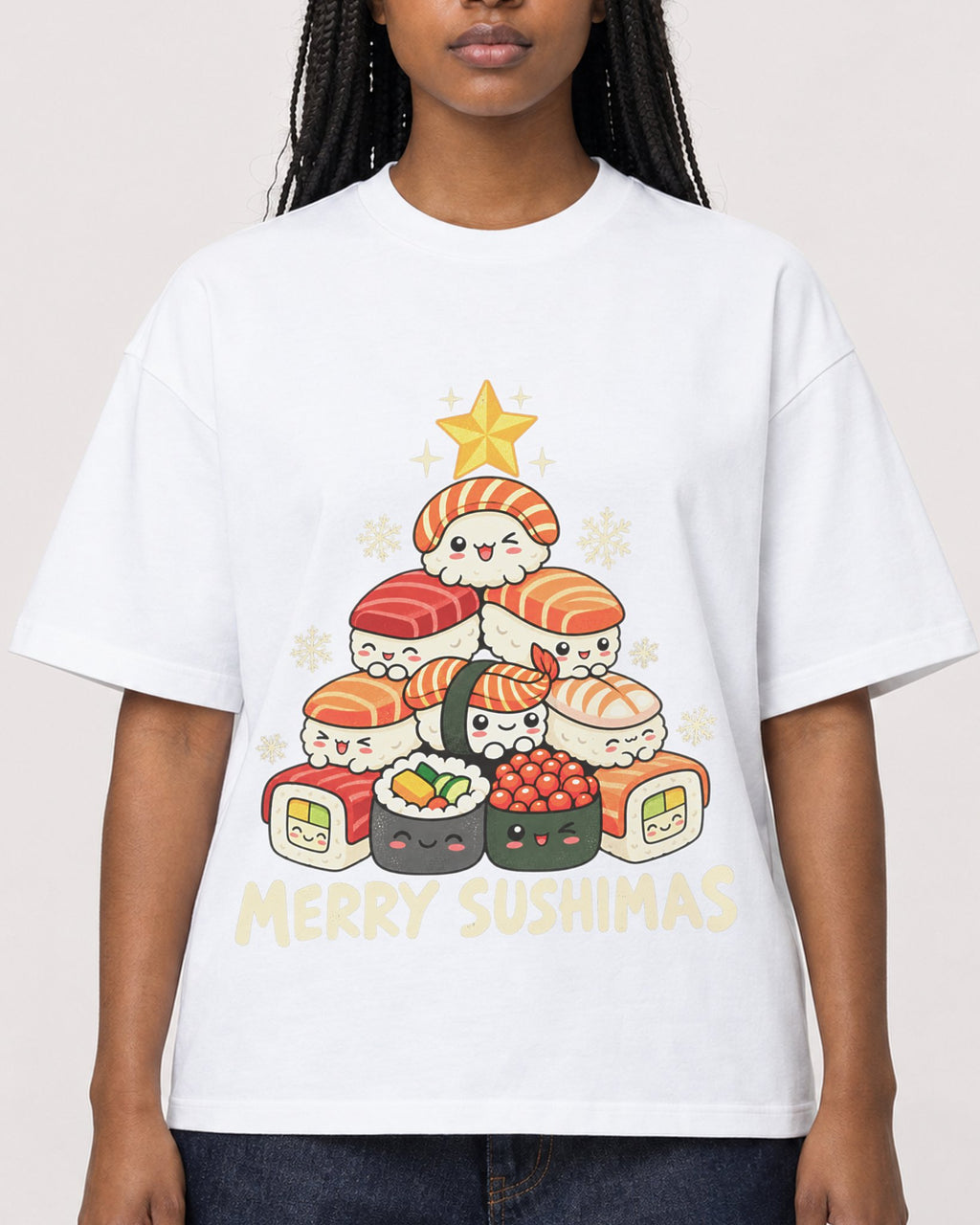 Mockup Boxy Heavyweight Tee White female close-up 04