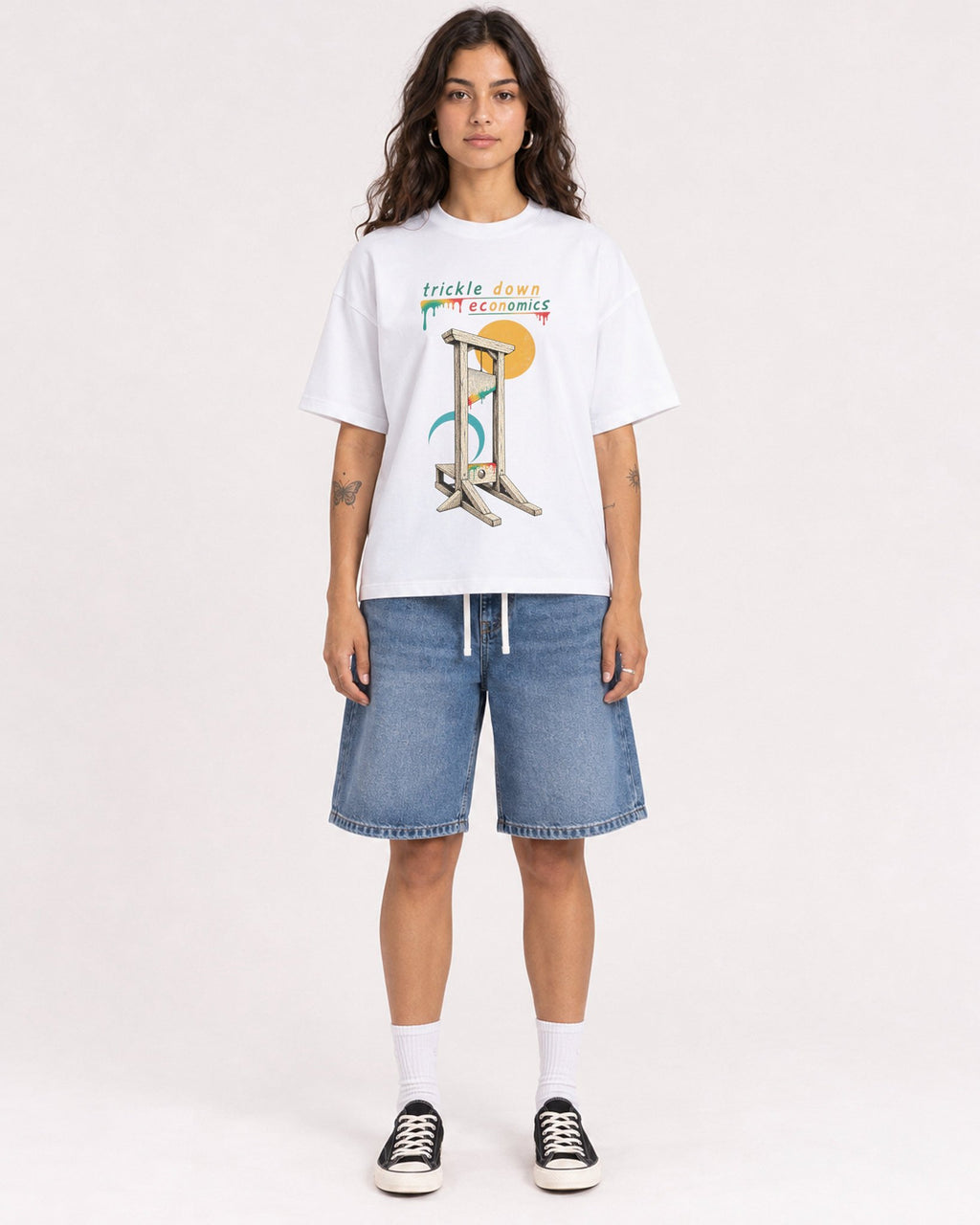 Mockup Boxy Heavyweight Tee White female full-body 06