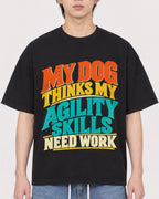Mockup Boxy Heavyweight Tee Black male close-up 11