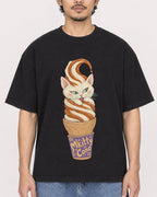 Mockup Boxy Heavyweight Tee Black male close-up 02
