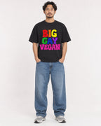 Mockup Boxy Heavyweight Tee Black male full-body 02