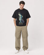 Mockup Boxy Heavyweight Tee Black male full-body 48