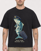 Mockup Boxy Heavyweight Tee Black male close-up 48