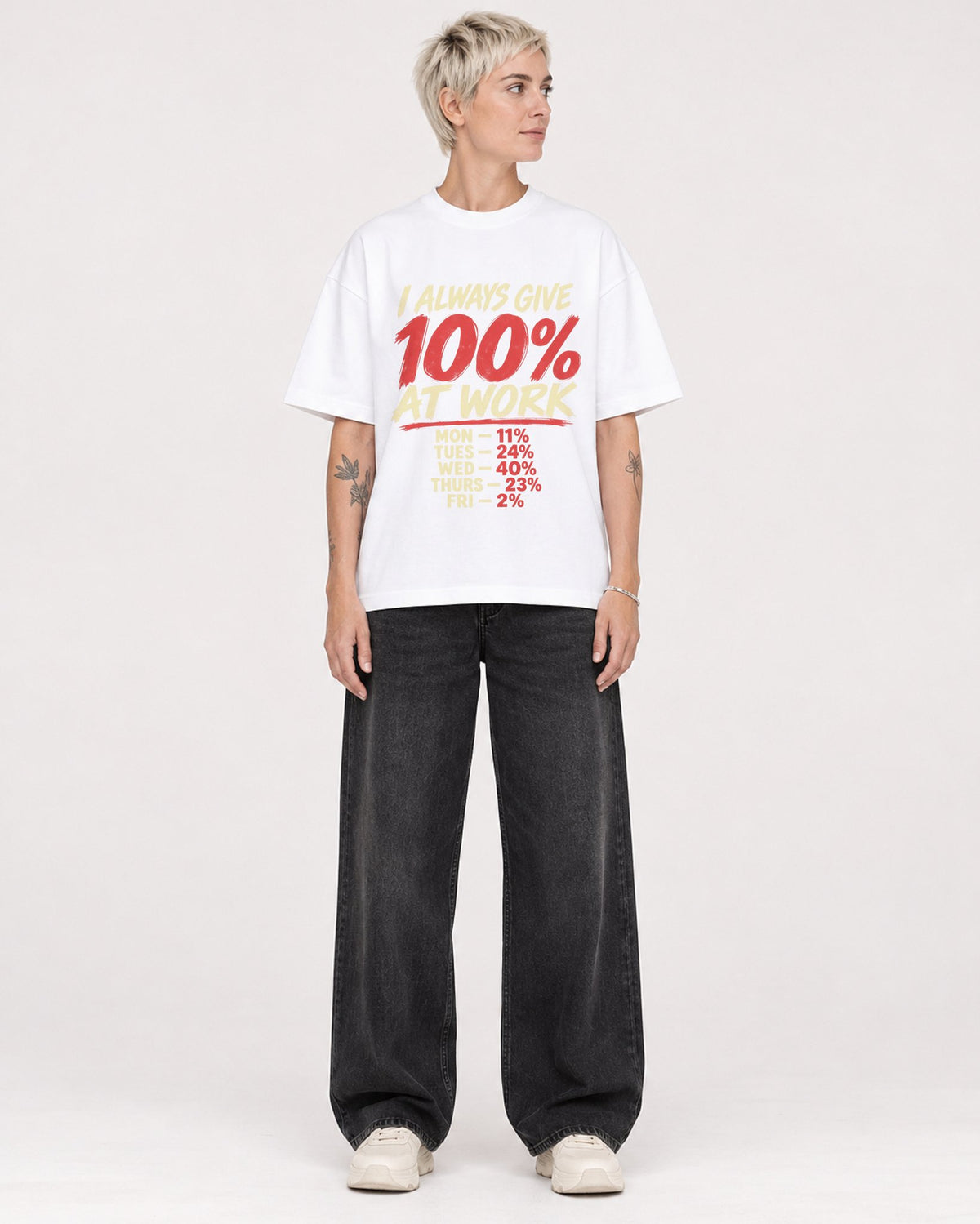 Mockup Boxy Heavyweight Tee White female full-body 48