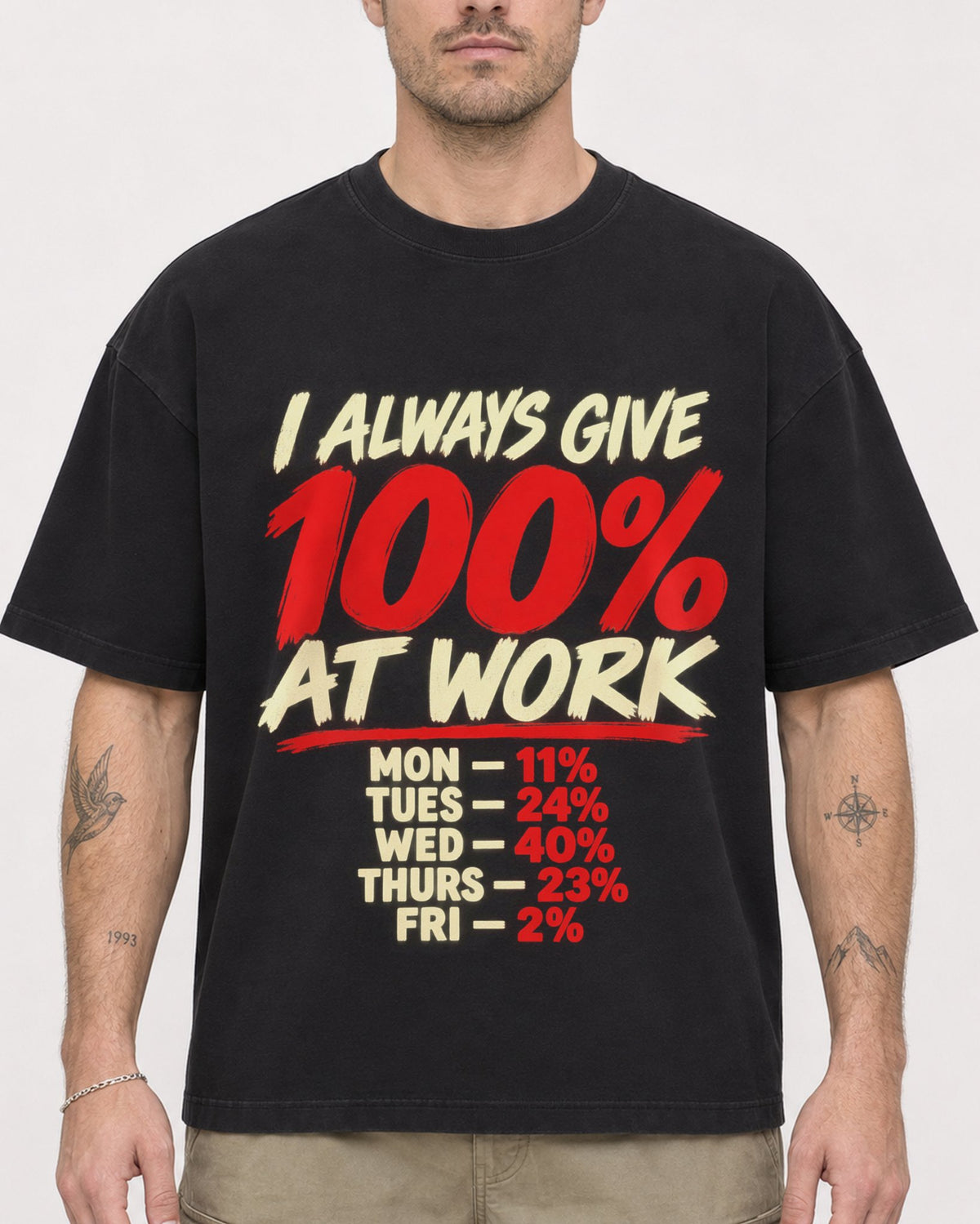 Mockup Boxy Heavyweight Tee Black male close-up 48