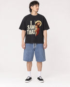 Mockup Boxy Heavyweight Tee Black male full-body 23