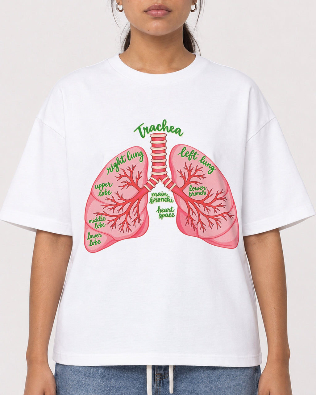 Mockup Boxy Heavyweight Tee White female close-up 16