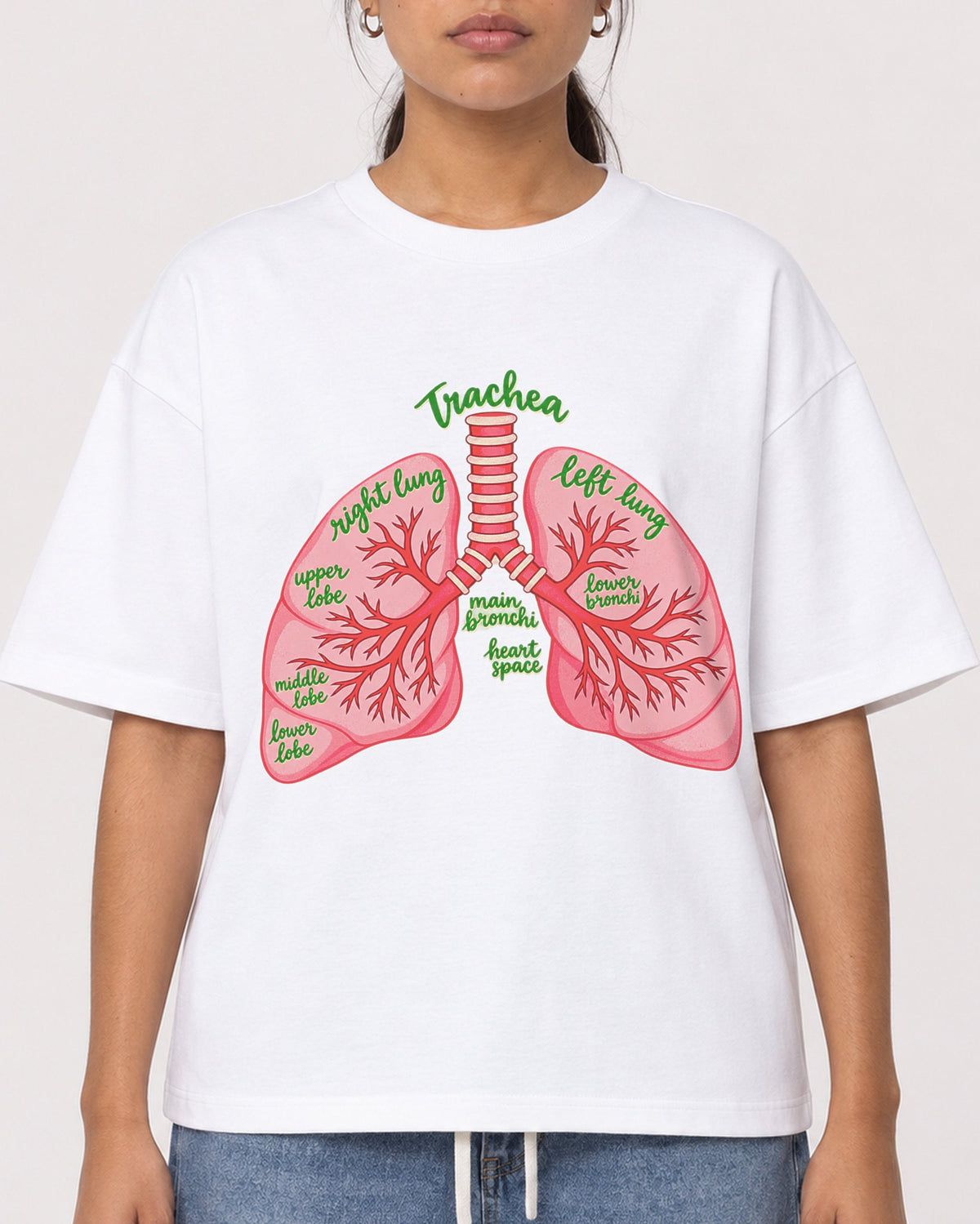 Mockup Boxy Heavyweight Tee White female close-up 16