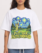 Mockup Boxy Heavyweight Tee White female close-up 06