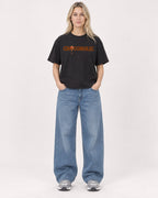 Mockup Boxy Heavyweight Tee Black female full-body 08