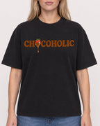 Mockup Boxy Heavyweight Tee Black female close-up 08