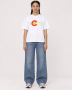 Mockup Boxy Heavyweight Tee White female full-body 50