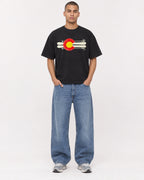 Mockup Boxy Heavyweight Tee Black male full-body 50